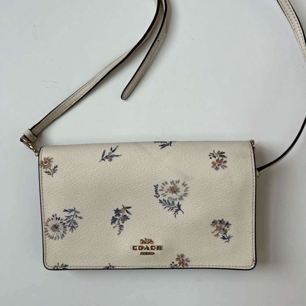 Coach Ivory Floral Crossbody Bag - Picture 2 of 5